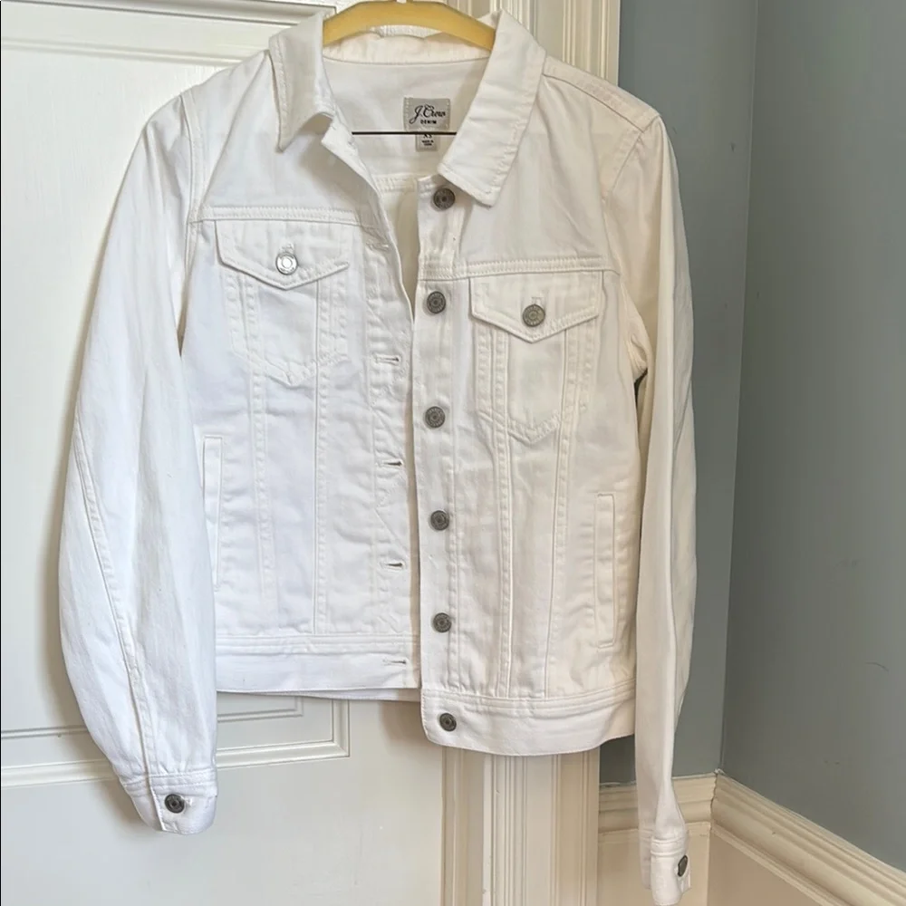 J. Crew Classic White Denim Jacket XS
